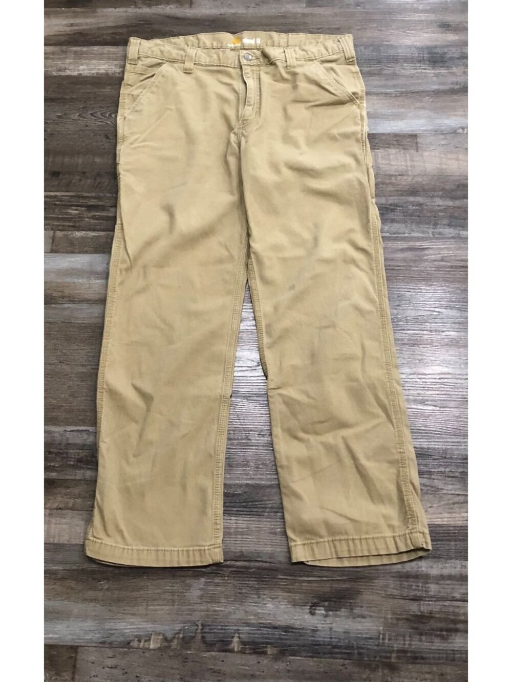 Carhartt Mens 38x30 Tan Relaxed Fit Utility Flex Pants - Picture 2 of 8